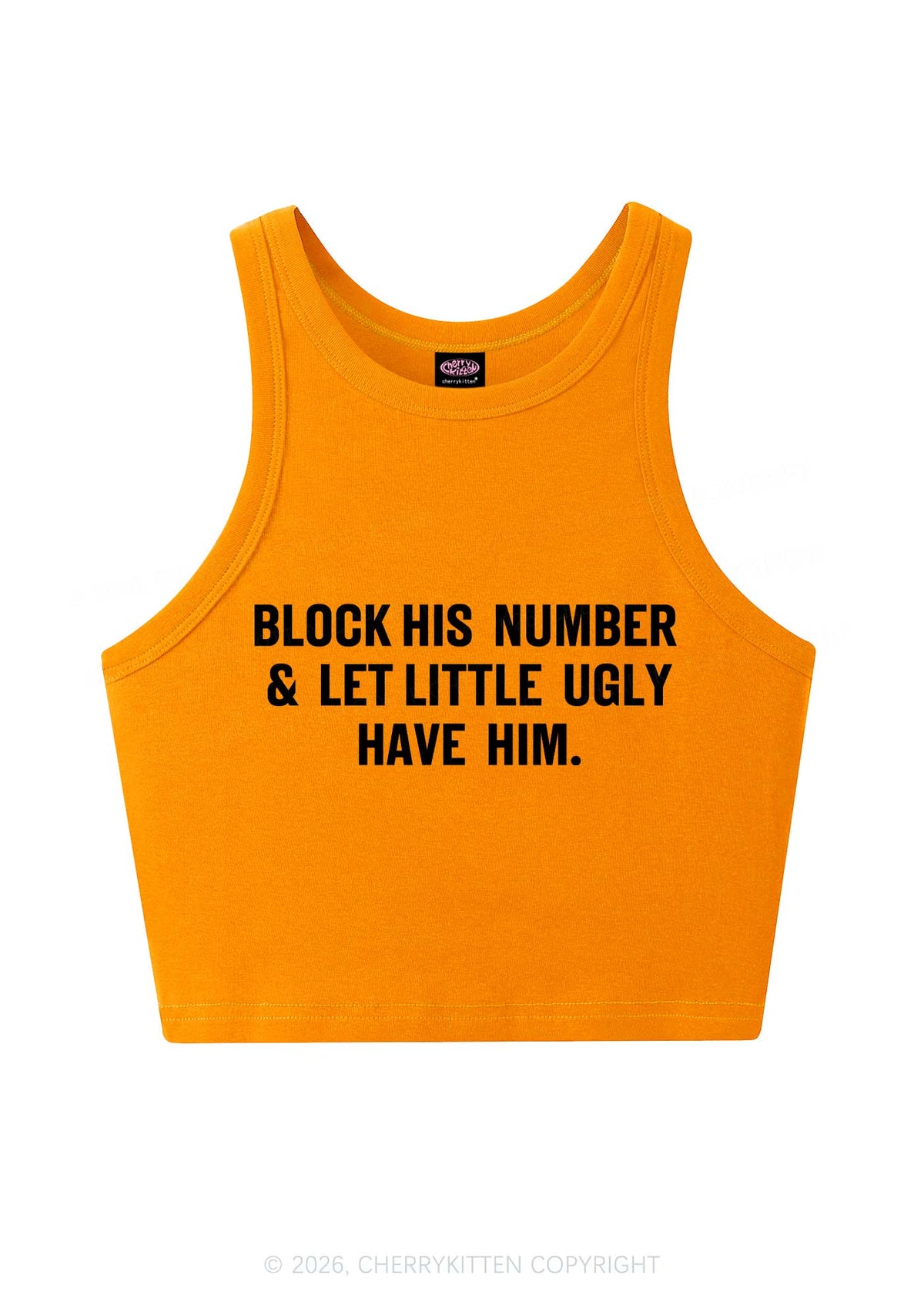 Let Little Ugly Have Him Y2K Crop Tank Top Cherrykitten