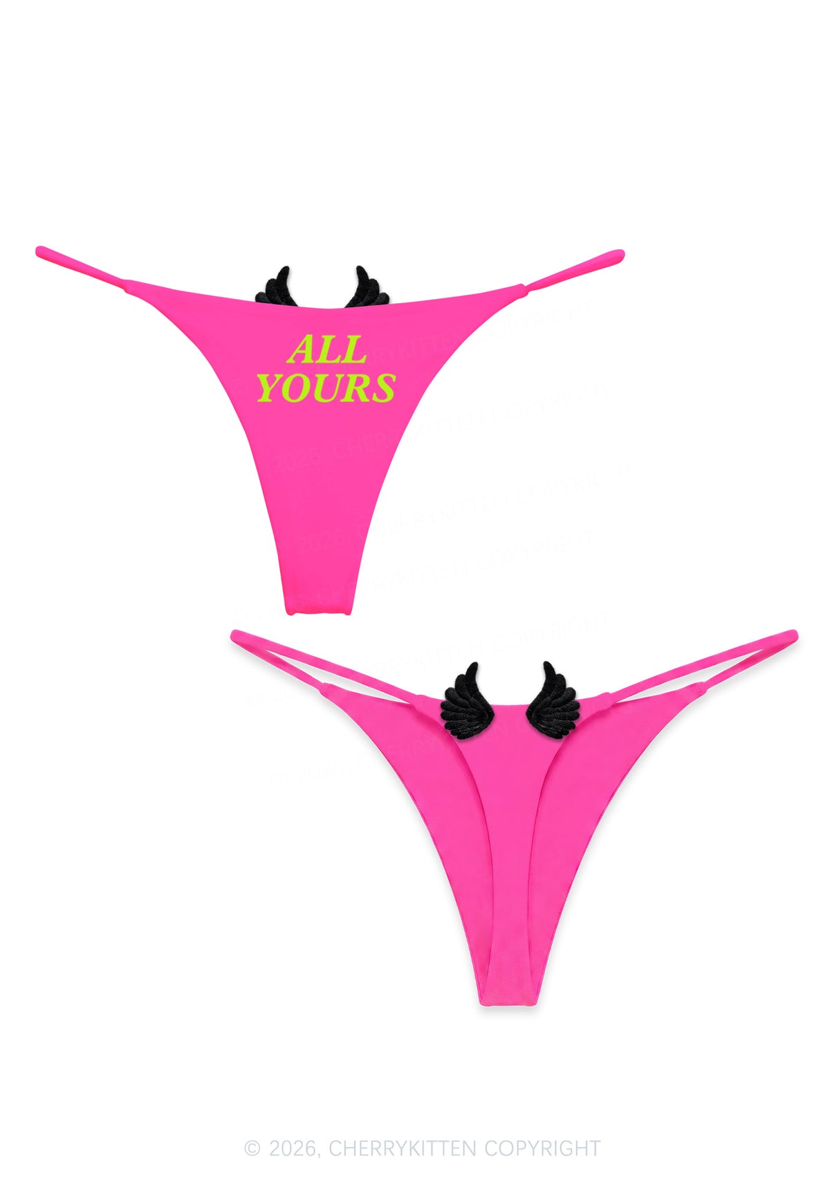 All Yours Y2K Goth Angel Wings Bikini String Thong Cherrykitten