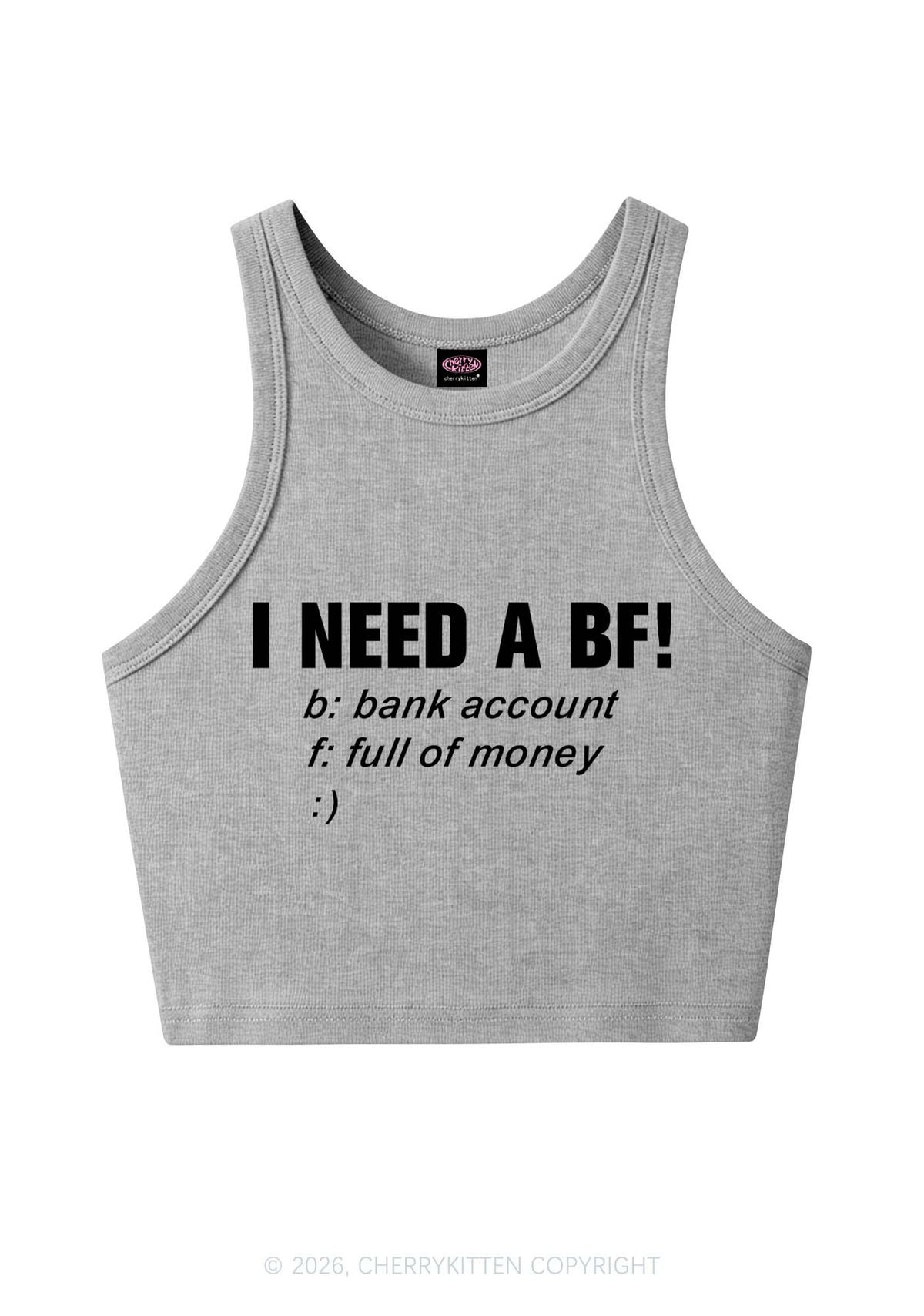 I Need A BF Y2K Crop Tank Top Cherrykitten
