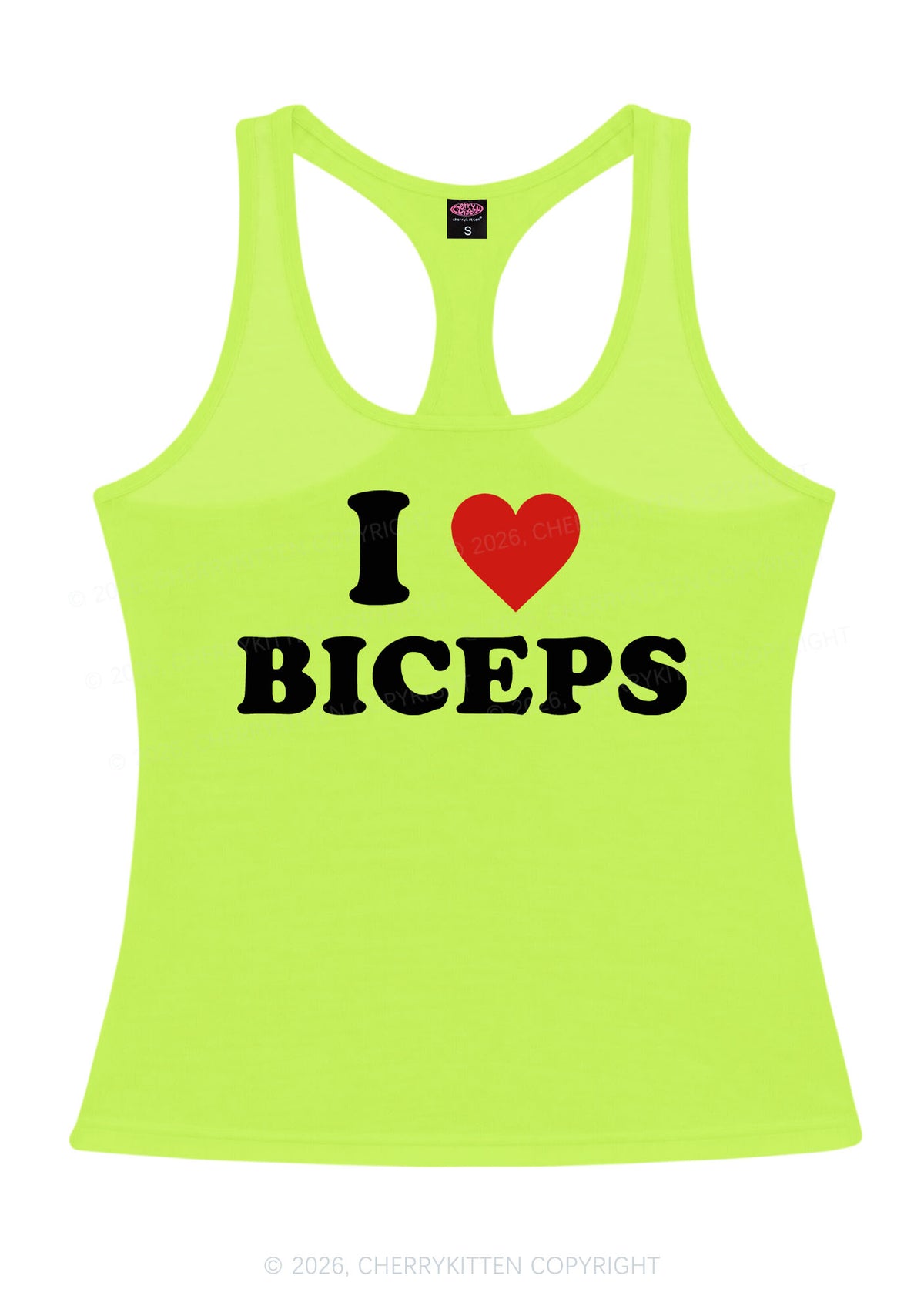 I Love Biceps Y2K Women Racerback Tank Top Cherrykitten