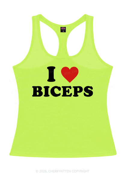 I Love Biceps Y2K Women Racerback Tank Top Cherrykitten