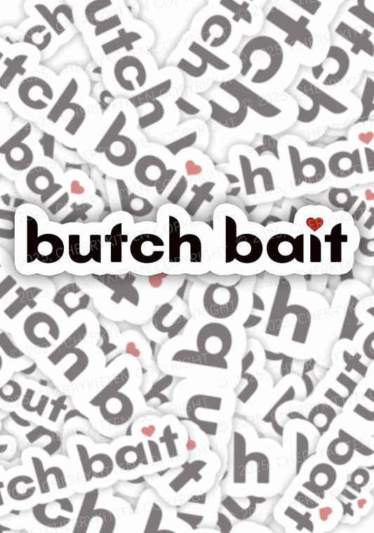 Butch Bait Heart Pride 1Pc Y2K Sticker Cherrykitten