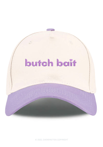 Embroidered Butch Bait Pride Y2K Color Block Baseball Cap Cherrykitten