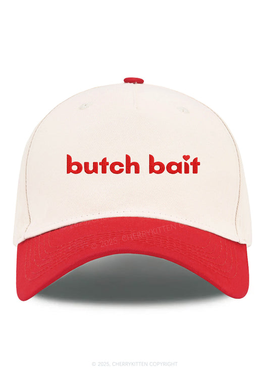 Embroidered Butch Bait Pride Y2K Color Block Baseball Cap Cherrykitten