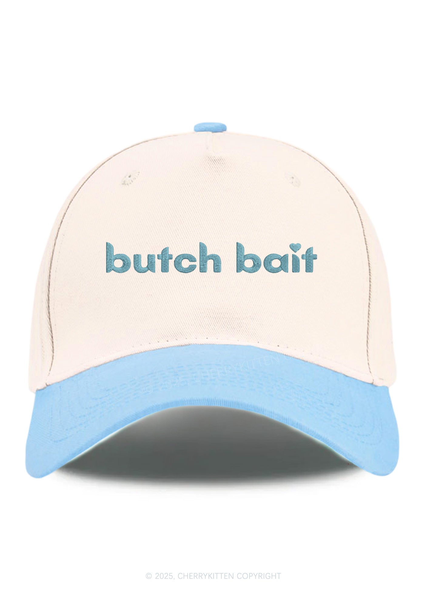 Embroidered Butch Bait Pride Y2K Color Block Baseball Cap Cherrykitten
