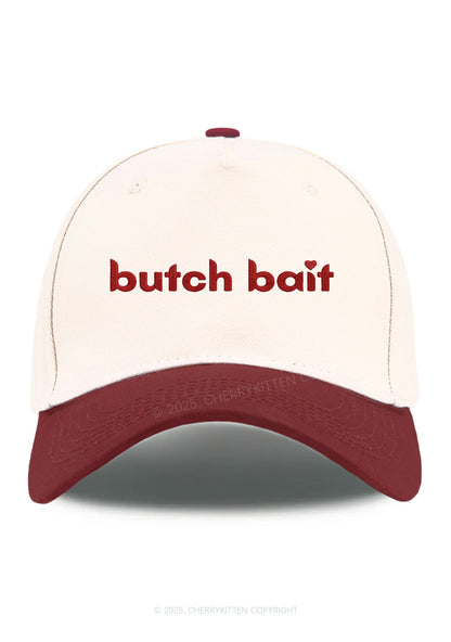 Embroidered Butch Bait Pride Y2K Color Block Baseball Cap Cherrykitten