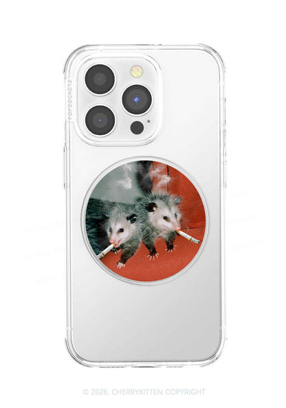Smoking Badass Possum Y2K Magnetic Phone Grip Holder Cherrykitten