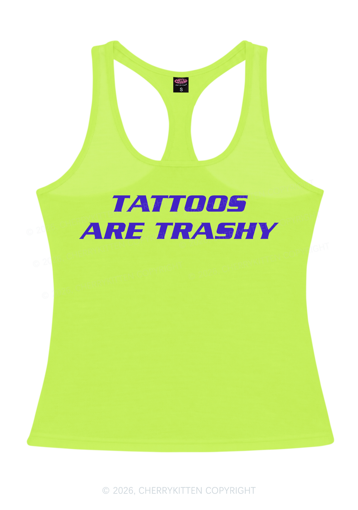 Tattoos Are Trashy Y2K Women Racerback Tank Top Cherrykitten