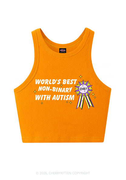 Worlds Best Nonbinary Y2K Crop Tank Top Cherrykitten