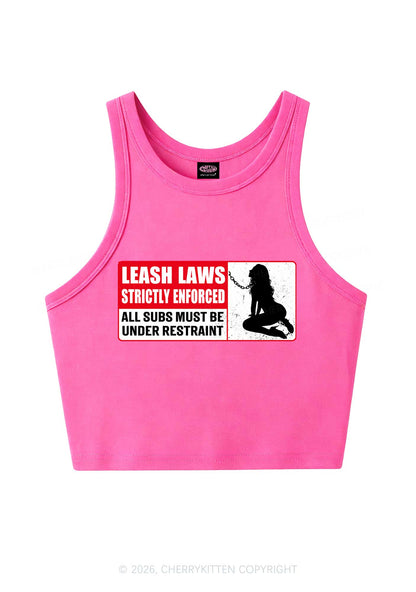 Leash Laws Strictly Enforced Y2K Crop Tank Top Cherrykitten