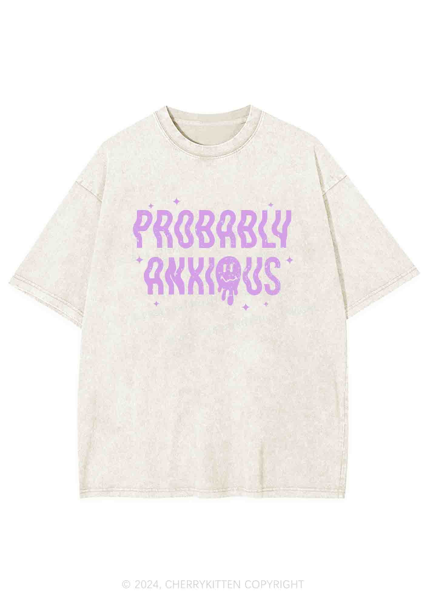 Probably Anxious Grimace Y2K Washed Tee Cherrykitten