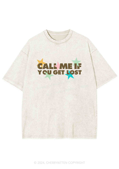 Call Me If You Get Lost Y2K Washed Tee Cherrykitten