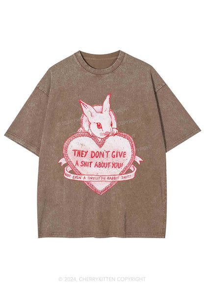 They Don't Give A Shxt About You Y2K Washed Tee Cherrykitten