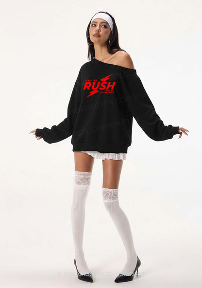 I Feel The Rush Y2K Off Shoulder Sweatshirts Cherrykitten