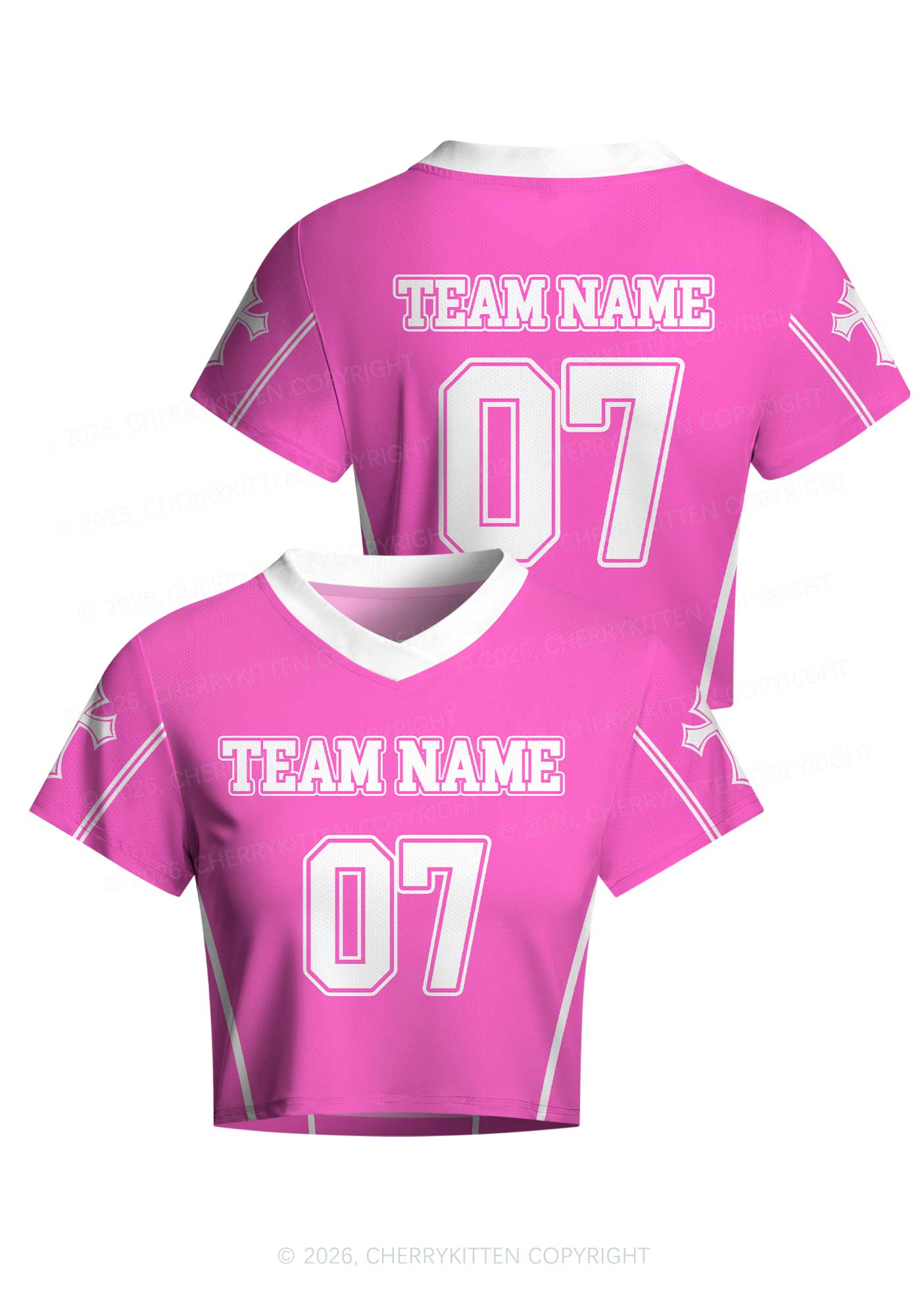Custom Team Name Y2K Crop Football Jersey Shirts Cherrykitten