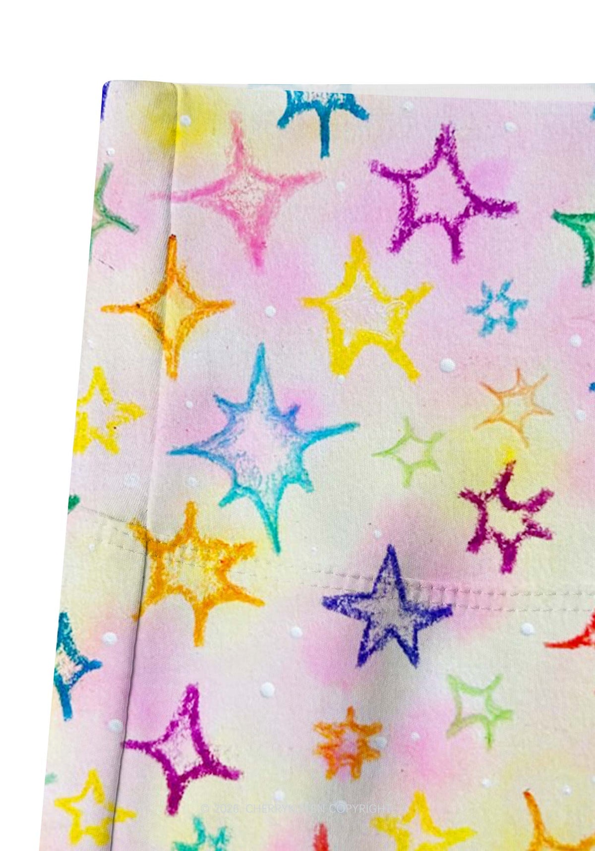 Rainbow Star Y2K Print Gym Shorts Cherrykitten