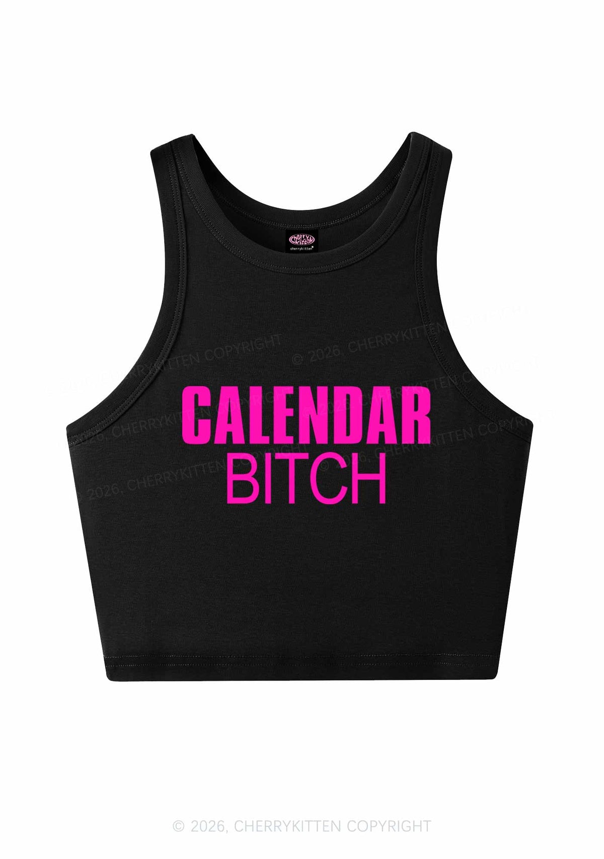 Calendar Bxxch Y2K Crop Tank Top Cherrykitten
