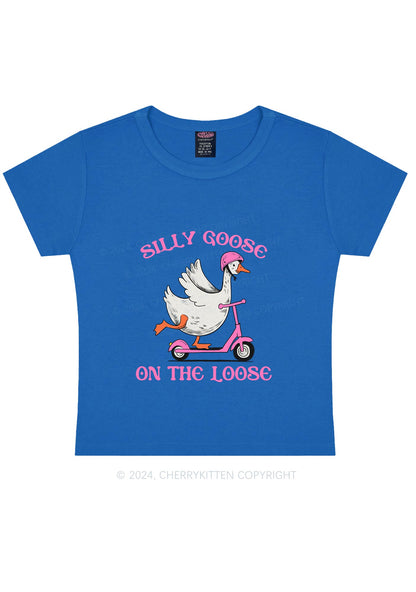 Silly Goose On the Loose Y2K Baby Tee Cherrykitten