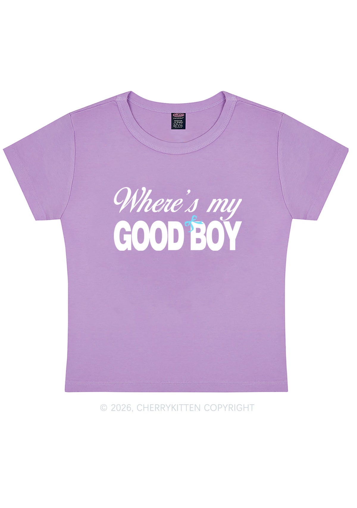 Wheres My Good Boy Y2K Baby Tee Cherrykitten