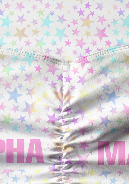 Pastel Star Alpha Male Y2K Print Gym Shorts Cherrykitten
