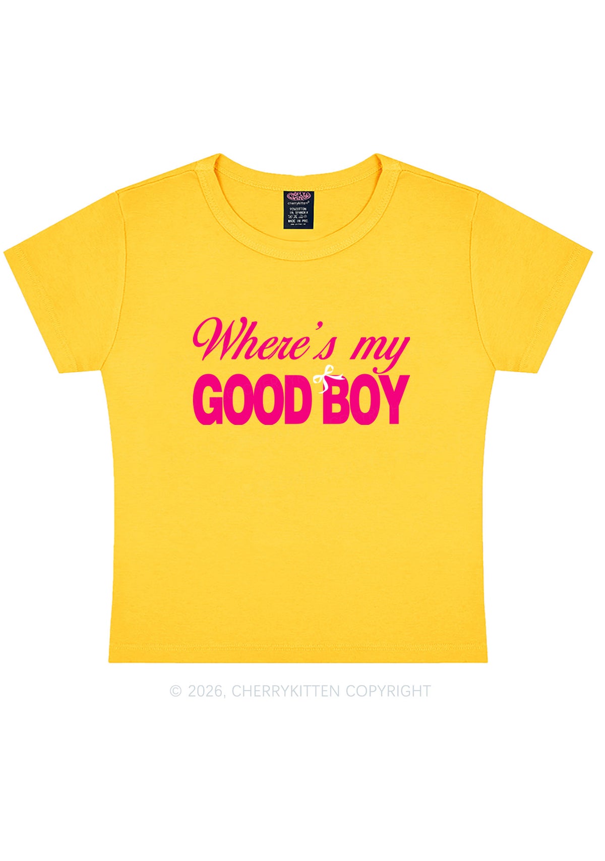 Wheres My Good Boy Y2K Baby Tee Cherrykitten