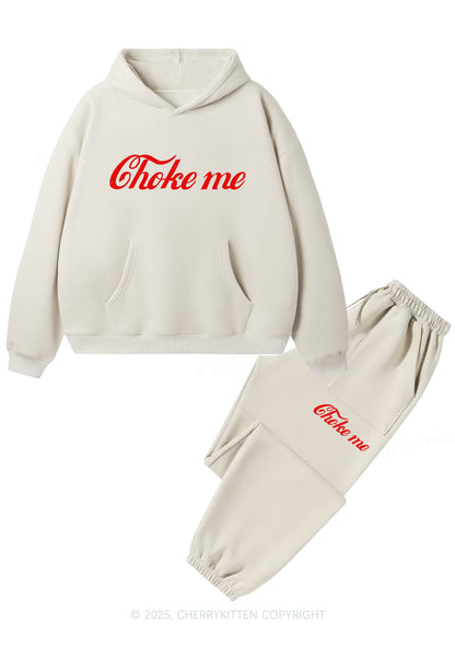 Choke Me Y2K Fleece Hoodie Set Cherrykitten
