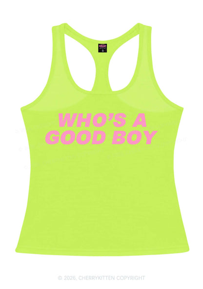 Whos A Good Boy Y2K Women Racerback Tank Top Cherrykitten