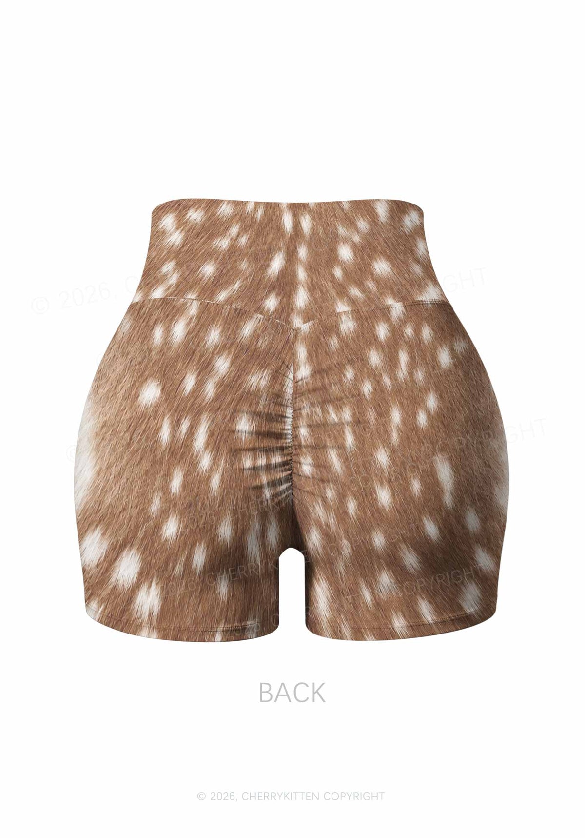 Brown Deer Dots Y2K Print Gym Shorts Cherrykitten