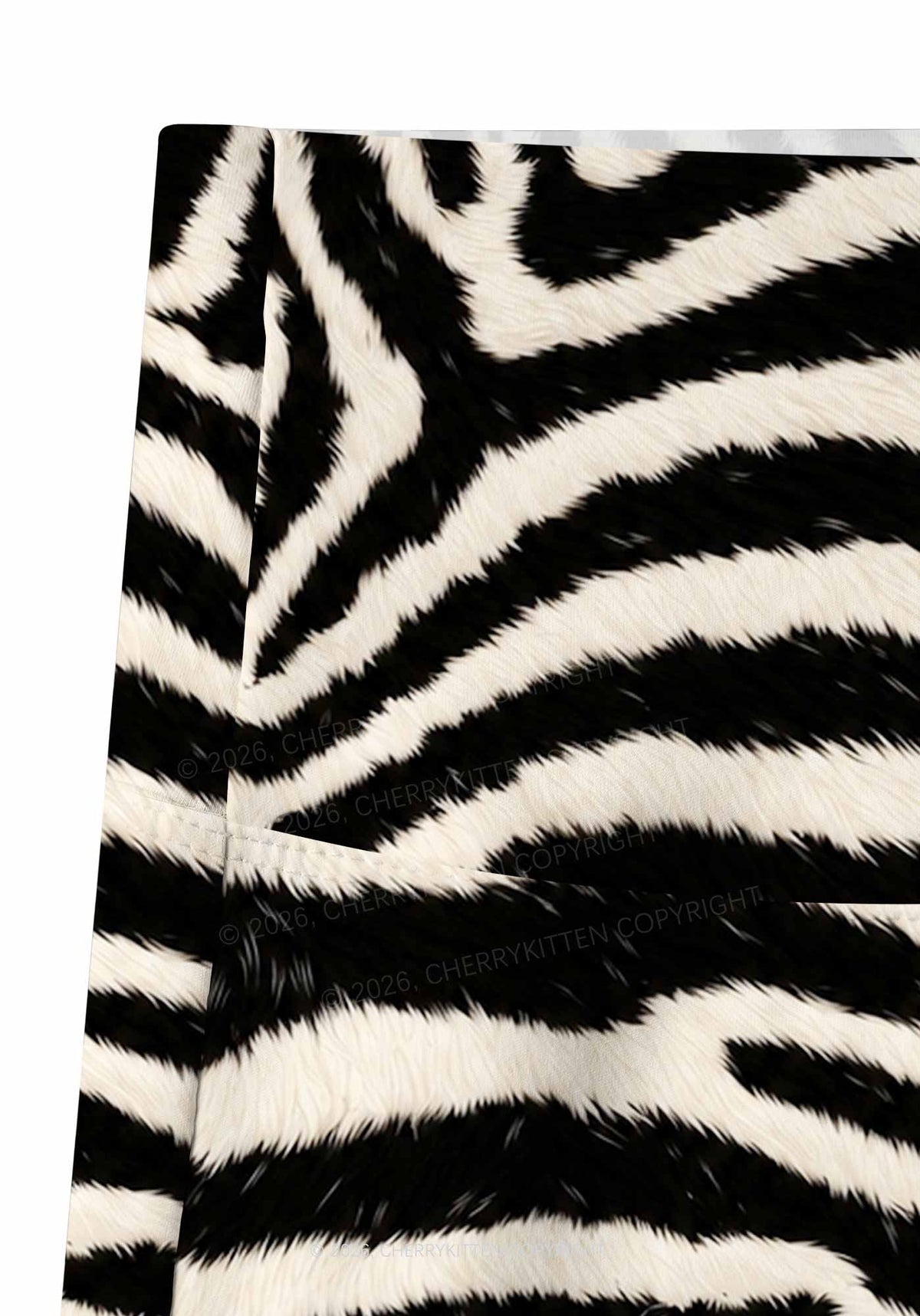 Black And White Zebra Striped Y2K Print Gym Shorts Cherrykitten