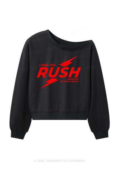 I Feel The Rush Y2K Off Shoulder Sweatshirts Cherrykitten