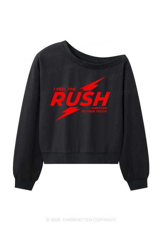 I Feel The Rush Y2K Off Shoulder Sweatshirts Cherrykitten
