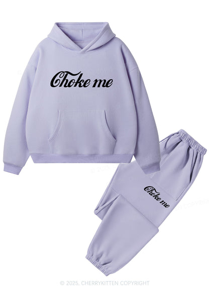 Choke Me Y2K Fleece Hoodie Set Cherrykitten