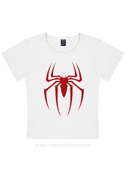 Glitter Spider Y2K Baby Tee Cherrykitten