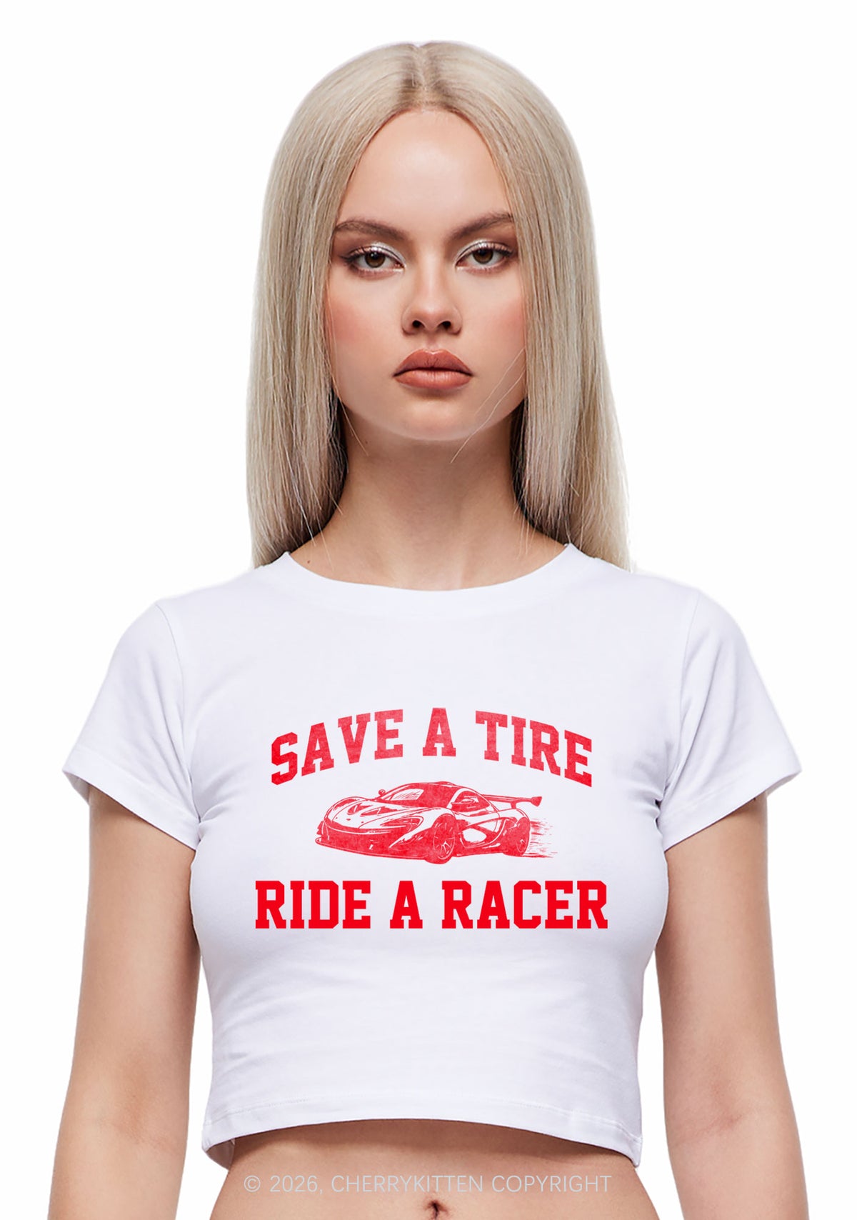 Save A Tire Ride A Racer Y2K Baby Tee Cherrykitten