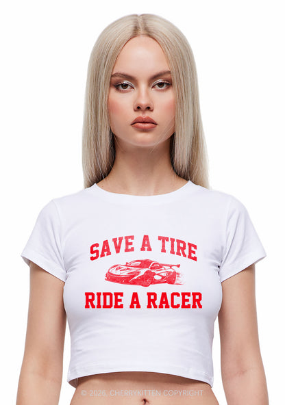 Save A Tire Ride A Racer Y2K Baby Tee Cherrykitten