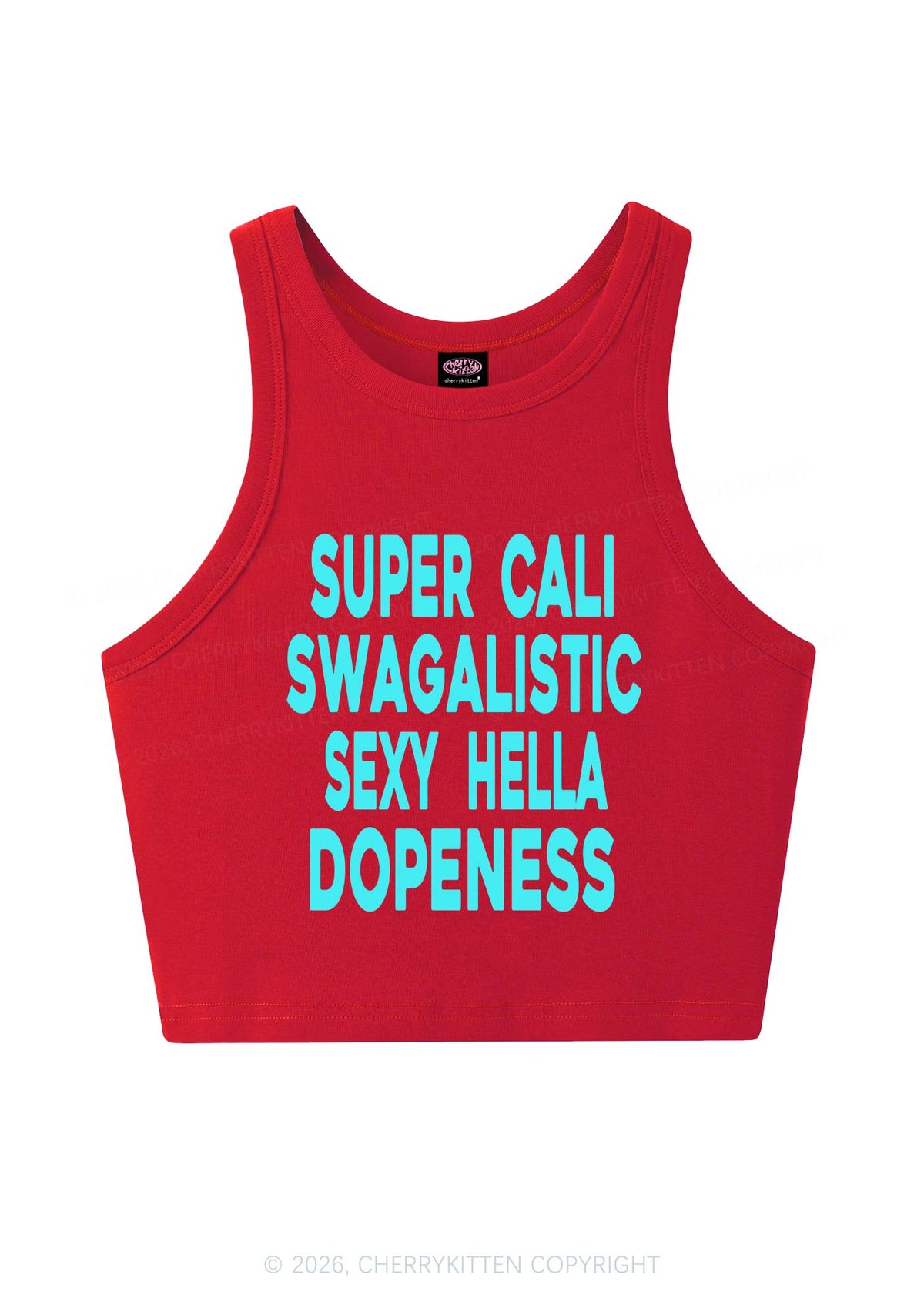 Super Cali Swagalistic Y2K Crop Tank Top Cherrykitten