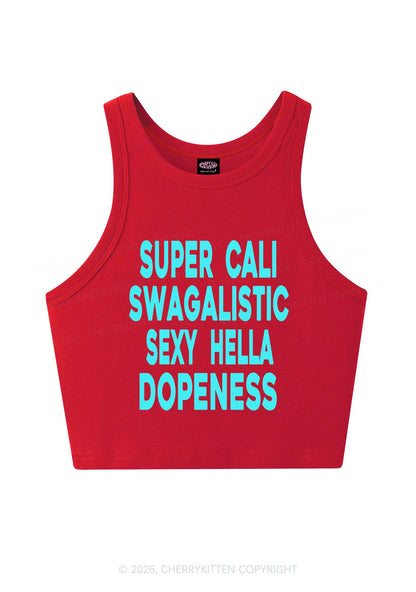 Super Cali Swagalistic Y2K Crop Tank Top Cherrykitten