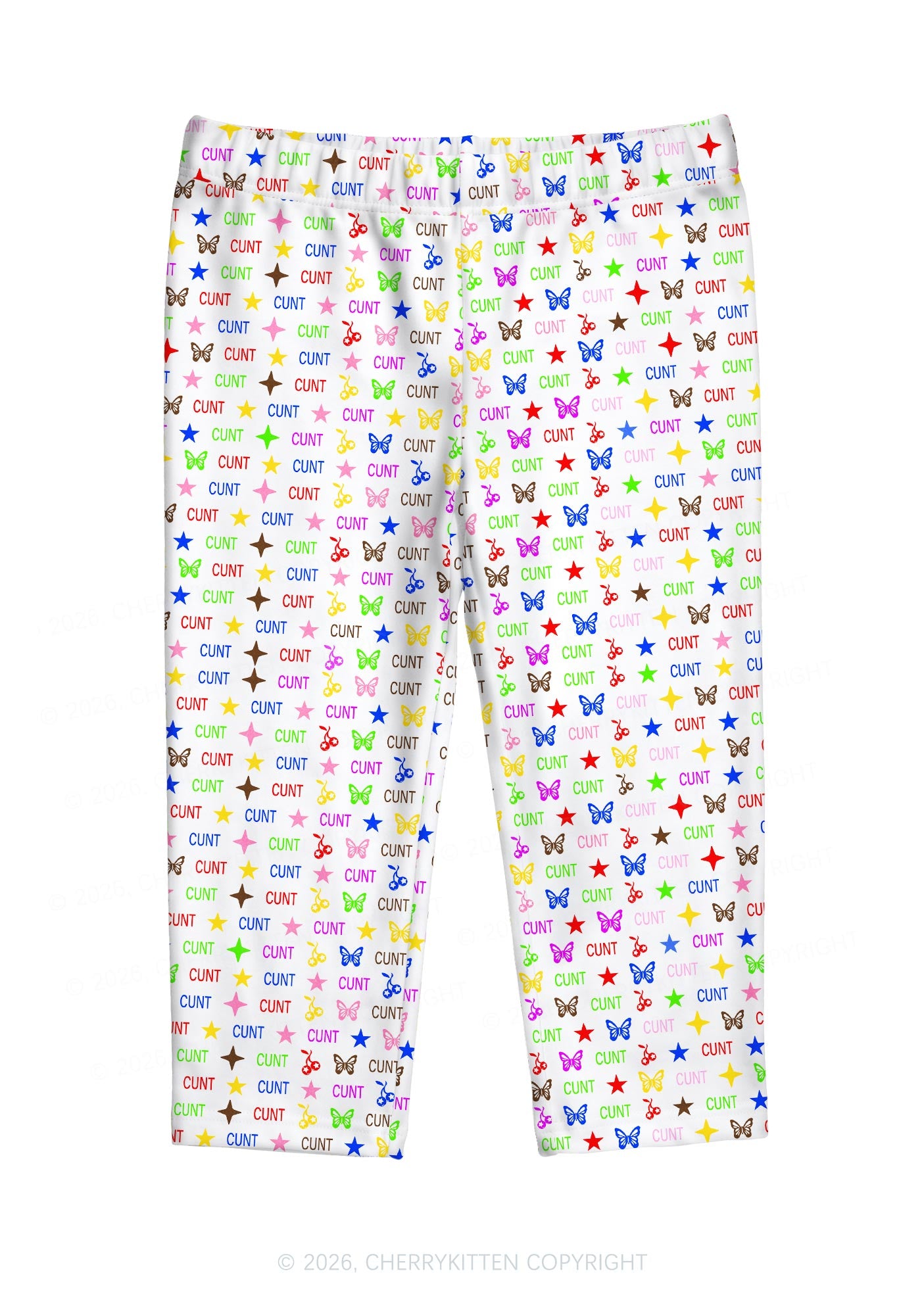 Colorful Cxxt Y2K Print Capri Pants Cherrykitten