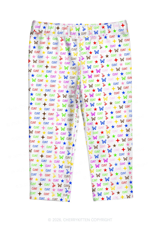 Colorful Cxxt Y2K Print Capri Pants Cherrykitten