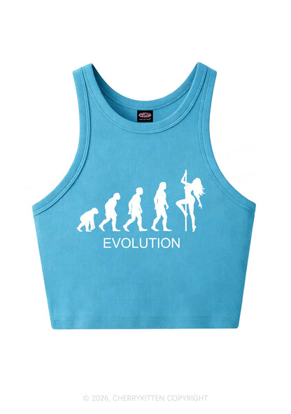 Evolution Pole Dancer Silhouette Y2K Crop Tank Top Cherrykitten