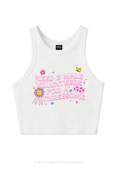 Two Male Volunteers For Threesome Y2K Crop Tank Top Cherrykitten