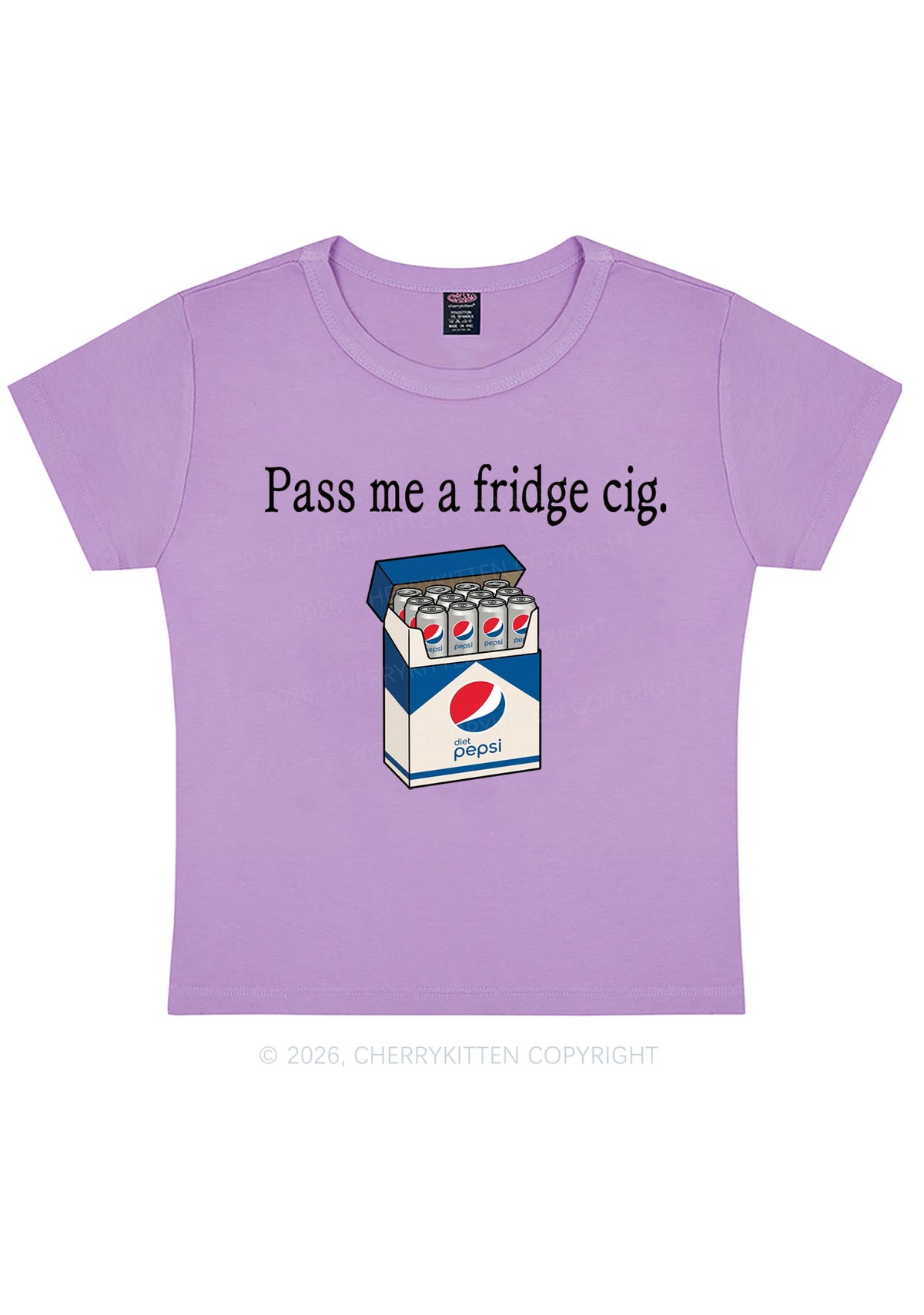 Pass Me A Fridge Cig Blue Drinks Y2K Baby Tee Cherrykitten
