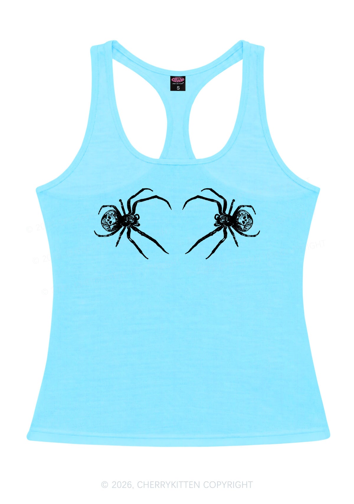 Skull Spider Y2K Women Racerback Tank Top Cherrykitten