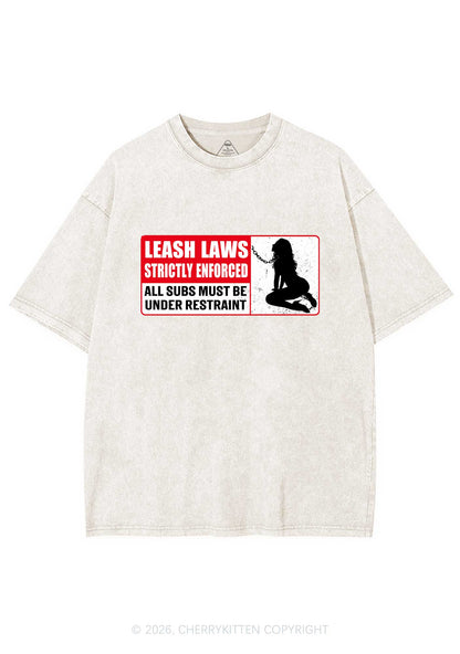 Leash Laws Strictly Enforced Y2K Shirts Washed Tee Cherrykitten