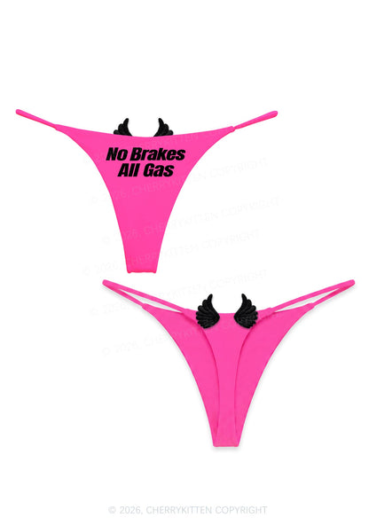 No Brakes All Gas Y2K Goth Angel Wings Bikini String Thong Cherrykitten