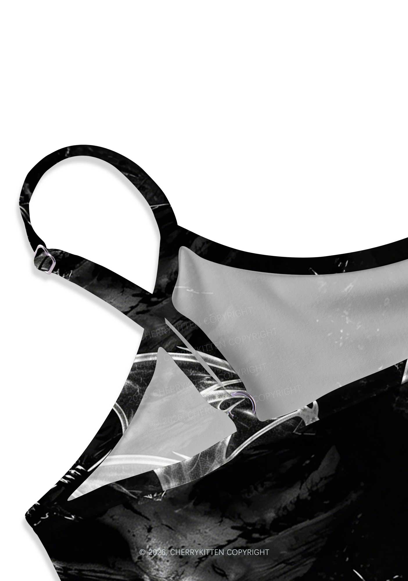 Halloween Bat Skeleton Wings Y2K Print Slip Dress Cherrykitten