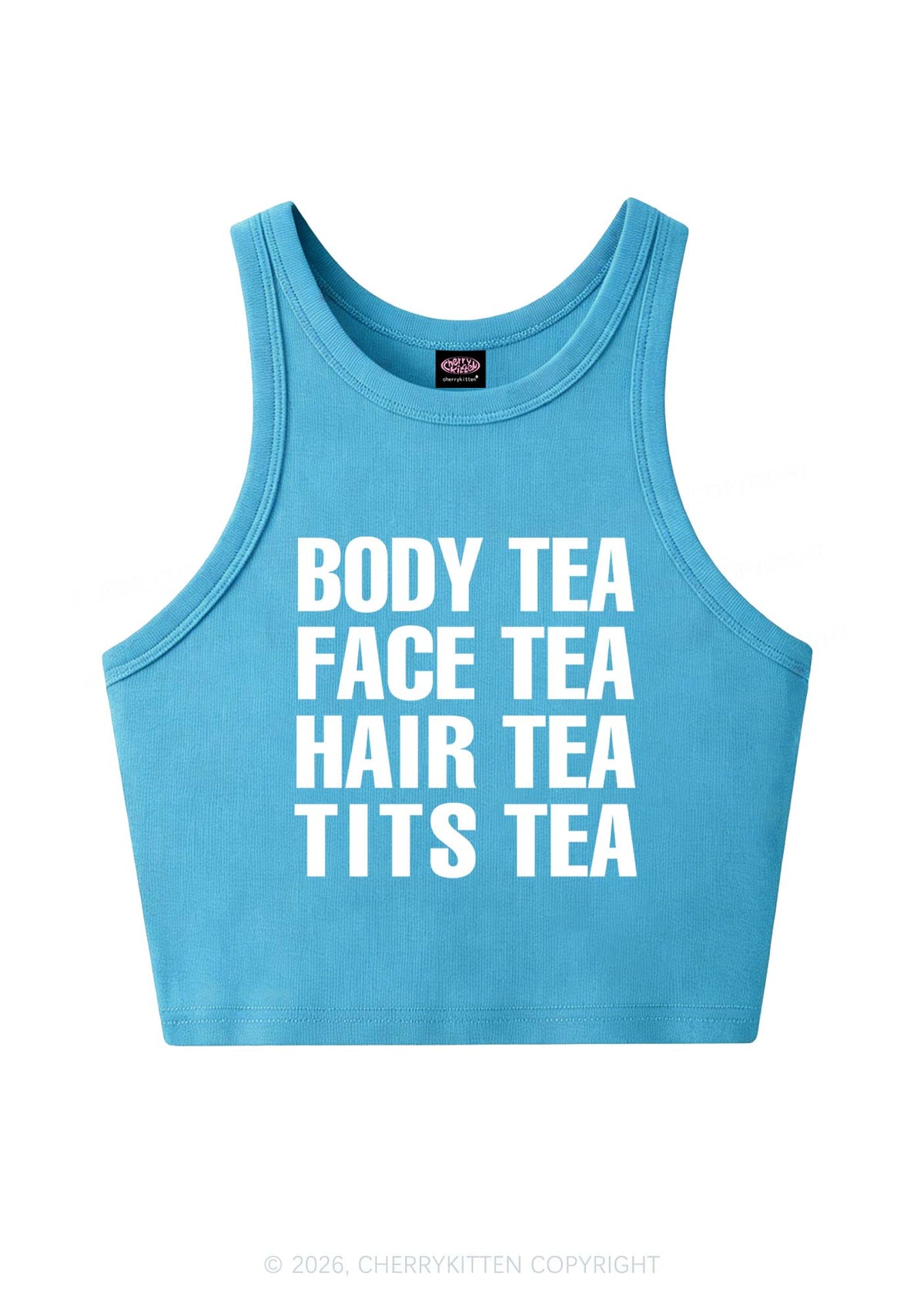Body Face Hair Txts Tea Y2K Crop Tank Top Cherrykitten