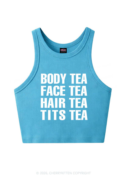 Body Face Hair Txts Tea Y2K Crop Tank Top Cherrykitten