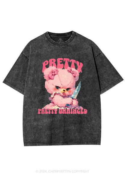 Pretty Unhinged Bear Y2K Washed Tee Cherrykitten