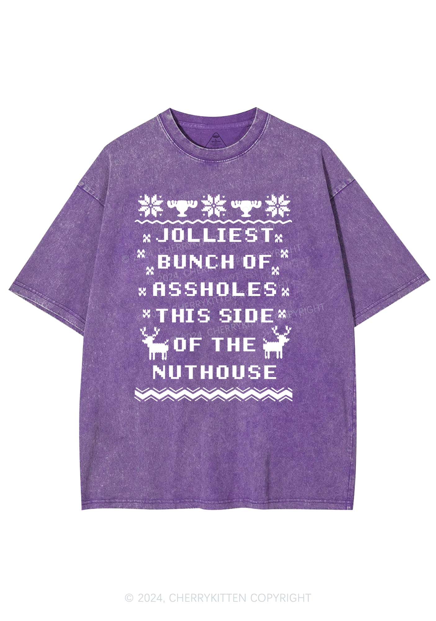 Christmas Jolliest Christmas Y2K Washed Tee Cherrykitten
